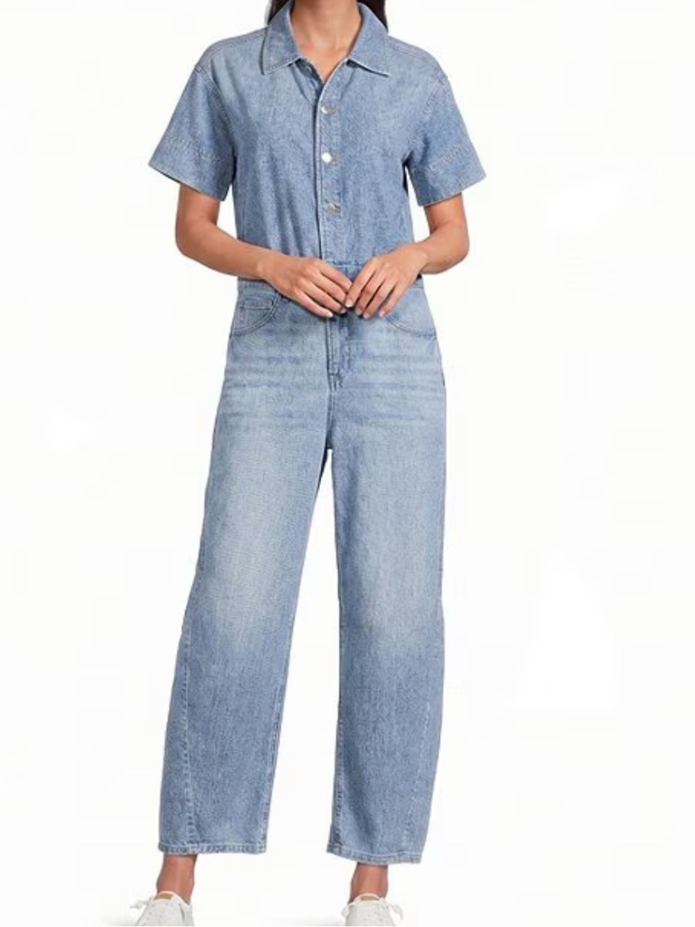 Spqnx Light Blue Denim Wide-Leg Women's Jumpsuit🚌